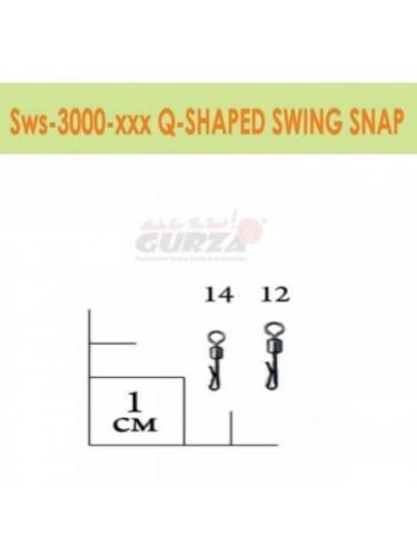 Застежка Gurza Q-Shaped Swing Snap SWS3000 BK №12