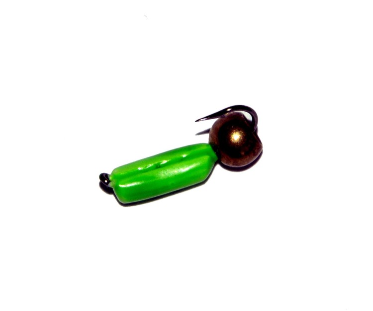 Мормышка ПМ вольфр. 443 Столбик с лат.шар. зеленый 2 (0,6гр) 12136